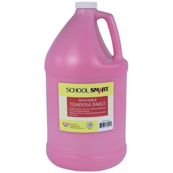 School Smart 2002764 1 gal Washable Tempera Paint; Pink
